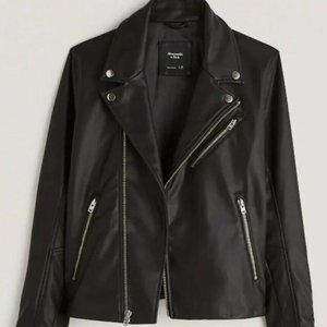 Abercrombie and Fitch Genuine Leather Biker Jacket Size Small Brand New
